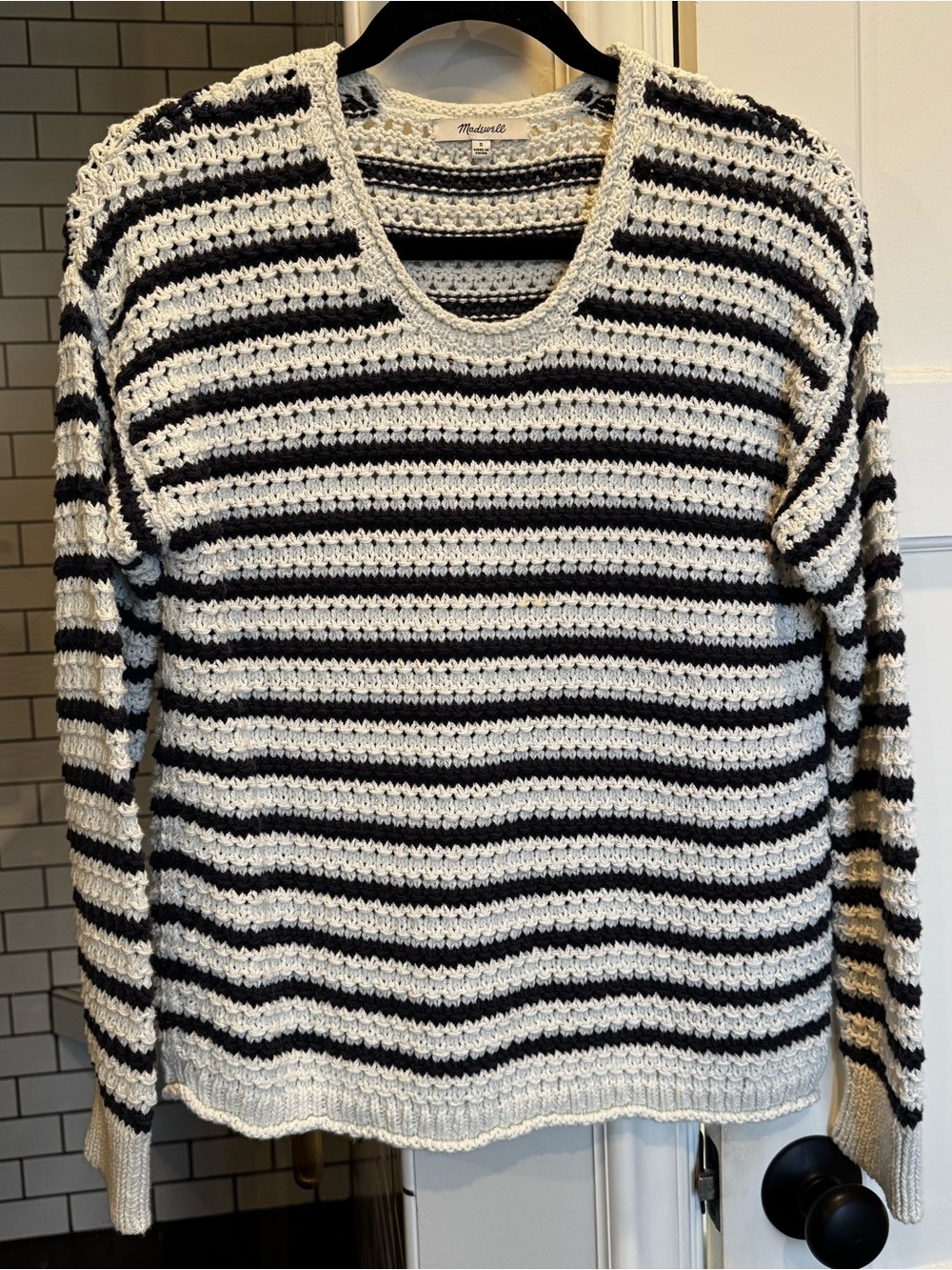 Madewell navy and white summer sweater size S